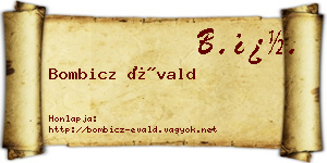 Bombicz Évald névjegykártya